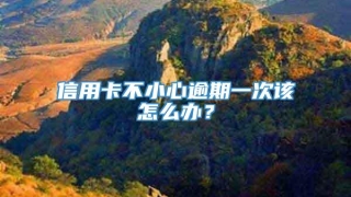 信用卡不小心逾期一次该怎么办?