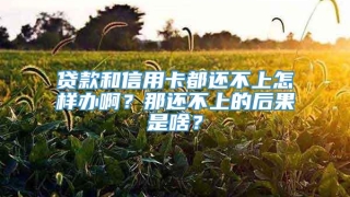 贷款和信用卡都还不上怎样办啊?那还不上的后果是啥?