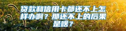 贷款和信用卡都还不上怎样办啊？那还不上的后果是啥？