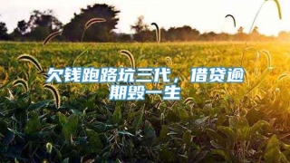 欠钱跑路坑三代,借贷逾期毁一生
