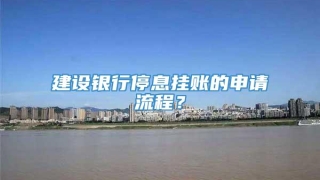 建设银行停息挂账的申请流程?