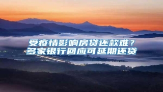 受疫情影响房贷还款难？多家银行回应可延期还贷