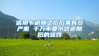 信用卡逾期之后后果有多严重 千万不要小觑逾期后的惩罚
