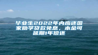 毕业生2022年内应还国家助学贷款免息,本金可延期1年偿还