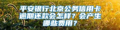 平安银行北京公务信用卡逾期还款会怎样？会产生哪些费用？