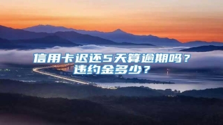 信用卡迟还5天算逾期吗?违约金多少?