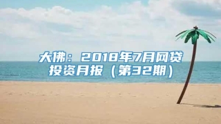 大佛:2018年7月网贷投资月报(第32期)