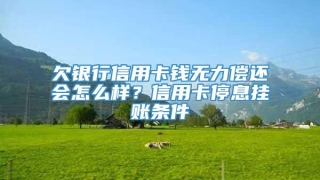欠银行信用卡钱无力偿还会怎么样?信用卡停息挂账条件