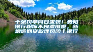 十张罚单同日来袭!贵阳银行粉饰不良遭围观,新增逾期贷款埋风险丨银行