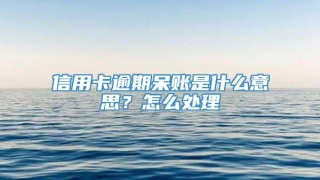 信用卡逾期呆账是什么意思?怎么处理