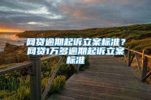 网贷逾期起诉立案标准？网贷1万多逾期起诉立案标准