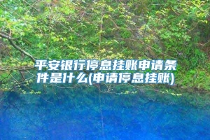 平安银行停息挂账申请条件是什么(申请停息挂账)