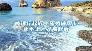 被银行起诉，因为信用卡还不上，才被起诉