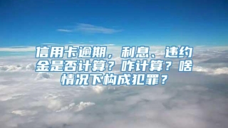 信用卡逾期，利息、违约金是否计算？咋计算？啥情况下构成犯罪？