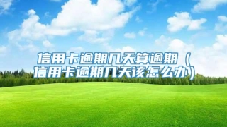 信用卡逾期几天算逾期(信用卡逾期几天该怎么办)