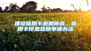 建设信用卡逾期协商,信用卡停息挂账申请办法