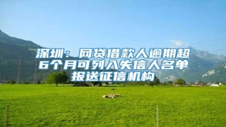 深圳:网贷借款人逾期超6个月可列入失信人名单报送征信机构