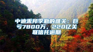中迪禾邦李勤的难关：巨亏7800万，220亿关联信托逾期