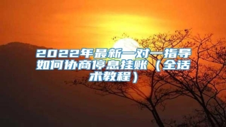 2022年最新一对一指导如何协商停息挂账(全话术教程)