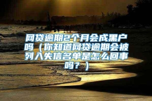 网贷逾期2个月会成黑户吗（你知道网贷逾期会被列入失信名单是怎么回事吗？）