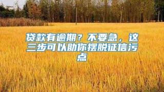 贷款有逾期？不要急，这三步可以助你摆脱征信污点