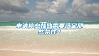 申请停息挂账需要满足那些条件?