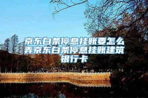 京东白条停息挂账要怎么弄京东白条停息挂账建筑银行卡