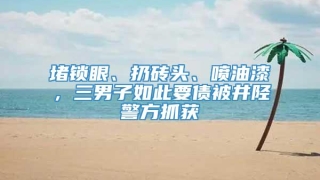 堵锁眼、扔砖头、喷油漆，三男子如此要债被井陉警方抓获