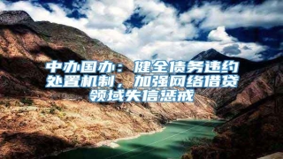 中办国办:健全债务违约处置机制,加强网络借贷领域失信惩戒