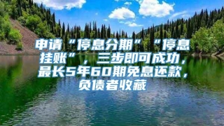 申请“停息分期”“停息挂账”,三步即可成功,最长5年60期免息还款,负债者收藏