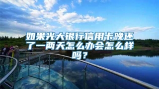 如果光大银行信用卡晚还了一两天怎么办会怎么样吗?