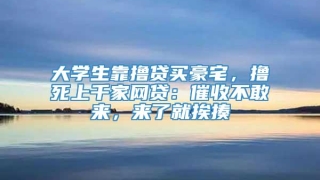 大学生靠撸贷买豪宅，撸死上千家网贷：催收不敢来，来了就挨揍
