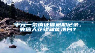 千元一条消征信逾期记录,失信人花钱就能洗白?