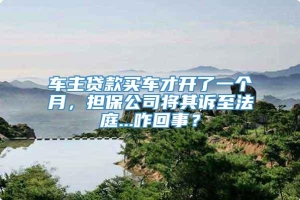 车主贷款买车才开了一个月，担保公司将其诉至法庭...咋回事？