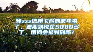 我zzz信用卡逾期两年多了，逾期到现在5000多了，请问会被判刑吗？
