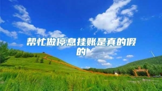 帮忙做停息挂账是真的假的