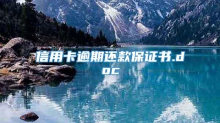信用卡逾期还款保证书.doc