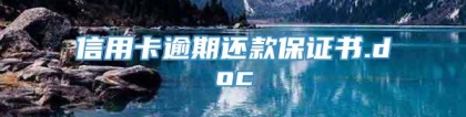 信用卡逾期还款保证书.doc