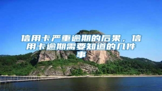 信用卡严重逾期的后果,信用卡逾期需要知道的几件事