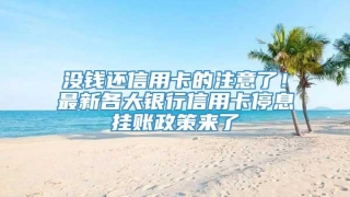 没钱还信用卡的注意了!最新各大银行信用卡停息挂账政策来了