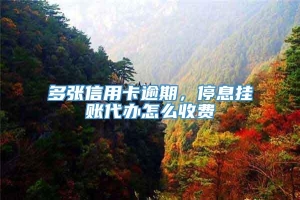 多张信用卡逾期，停息挂账代办怎么收费