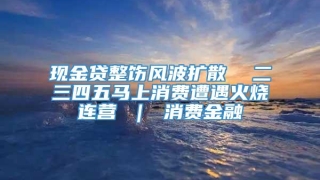 现金贷整饬风波扩散  二三四五马上消费遭遇火烧连营 ｜ 消费金融