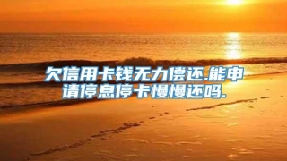 欠信用卡钱无力偿还.能申请停息停卡慢慢还吗.