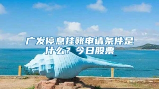 广发停息挂账申请条件是什么？今日股票
