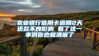 农业银行信用卡逾期2天还款不良影响 看了这一事例你也就清晰了