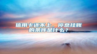 信用卡还不上,停息挂账的条件是什么?