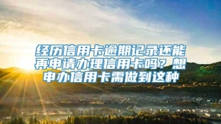 经历信用卡逾期记录还能再申请办理信用卡吗？想申办信用卡需做到这种
