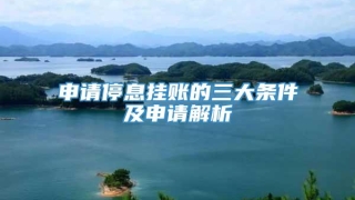 申请停息挂账的三大条件及申请解析