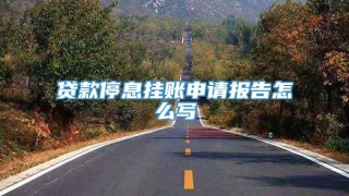 贷款停息挂账申请报告怎么写