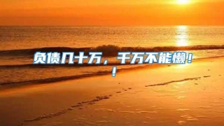 负债几十万，千万不能懒！！